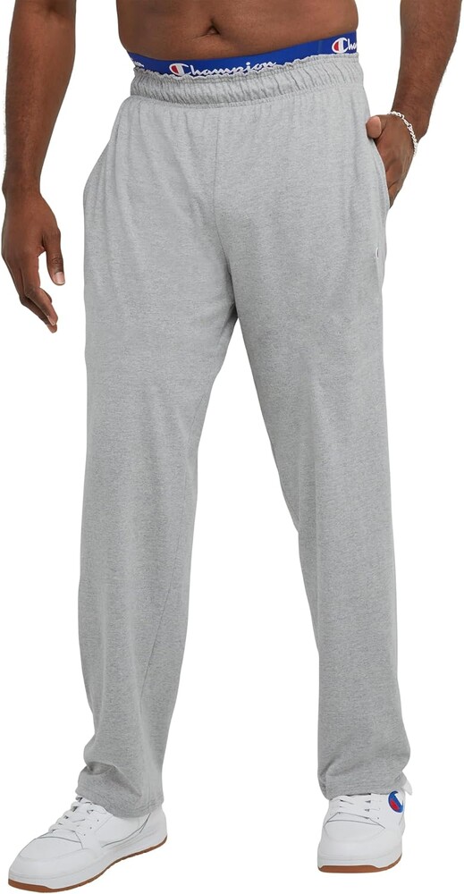 Champion Men's Open-Bottom Lounge Pants, Standard Fit, Lightweight 100% Cotton, Available in Regular and Big & Tall