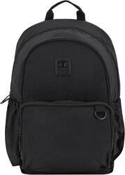Champion Venice Laptop Backpack in Crinkle Nylon with Padded Adjustable Straps, Water Bottle Pocket for Work, Travel, Commute, Black/Silver, One Size
