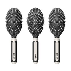 Conair Salon Results 3-Pack Hair Brushes, Detangling Hair Brush for Men and Women, For All Hair Types, Metal Bristles and Cushion Base, Black