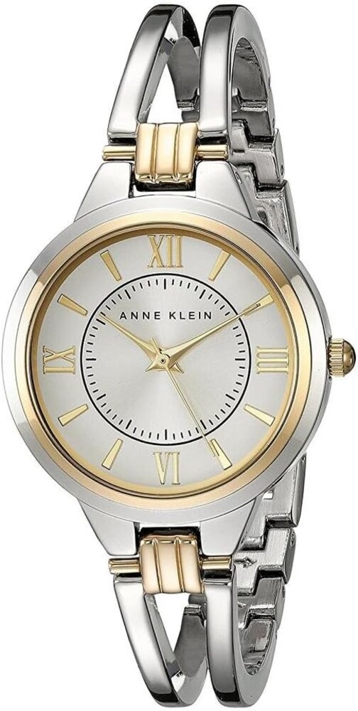 Anne Klein Women's AK/1441SVTT Two-Tone Open Bangle Watch