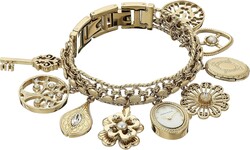 Anne Klein Women's Premium Crystal Accented Charm Bracelet Watch