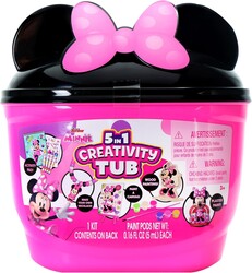 Disney Junior Minnie Mouse 5 in 1 Creativity Tub, 50-Piece Paint and Color Preschool Arts and Crafts Activity Set