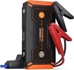 Powrun P-ONE Jump Starter, 2000A Portable Jump Box - Car Jump Starter Battery Pack for up to 8.0L Gas and 6.5L Diesel Engines, 12V Battery Jump Starter with Carry Case (Orange)