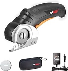 Worx Zipsnip Cordless Electric Scissors, Rechargeable Cardboard Box Cutter, 4V Powerful Fabric Scissors with 2 Safety Blades & Storage Bag WX082L.2