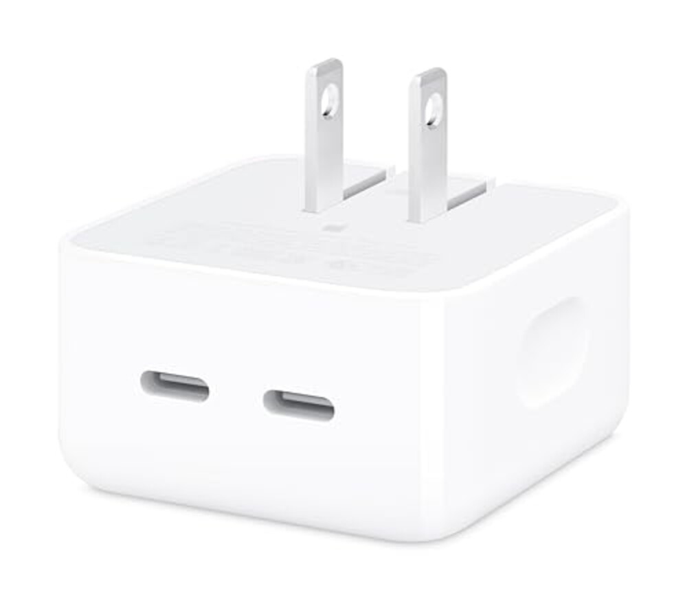 Apple 35W Dual USB-C Port Compact Power Adapter: Fast and Convenient Charging, Type C Wall Charger