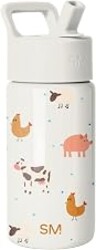 Simple Modern Kids Water Bottle with Straw Lid | 14oz Insulated Stainless Steel Kids Tumbler & Spill Proof Toddler Cup for School, Girls, Boys | Summit | Farm Animals