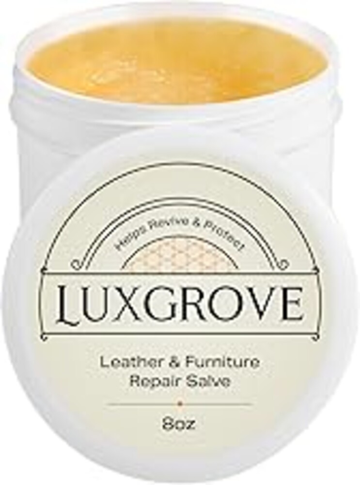 LUXGROVE® Leather & Furniture Repair Salve- Polisher, Leather Cleaner and Conditioner for Furniture - UV Protectants Help Prevent Cracking or Fading, for Car Seat, Couch, Shoe, Purse, Boot - 8oz