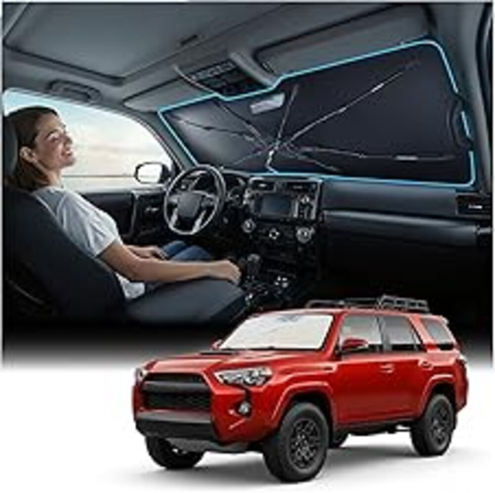 Nmoiss Windshield Sun Shade Umbrella Custom Fit for Toyota 4Runner 2010-2026 Accessories, [Vinyl Coating Heat Shield] Protect Car from Sun Rays & Heat Damage Keep Cool and Protect Interior