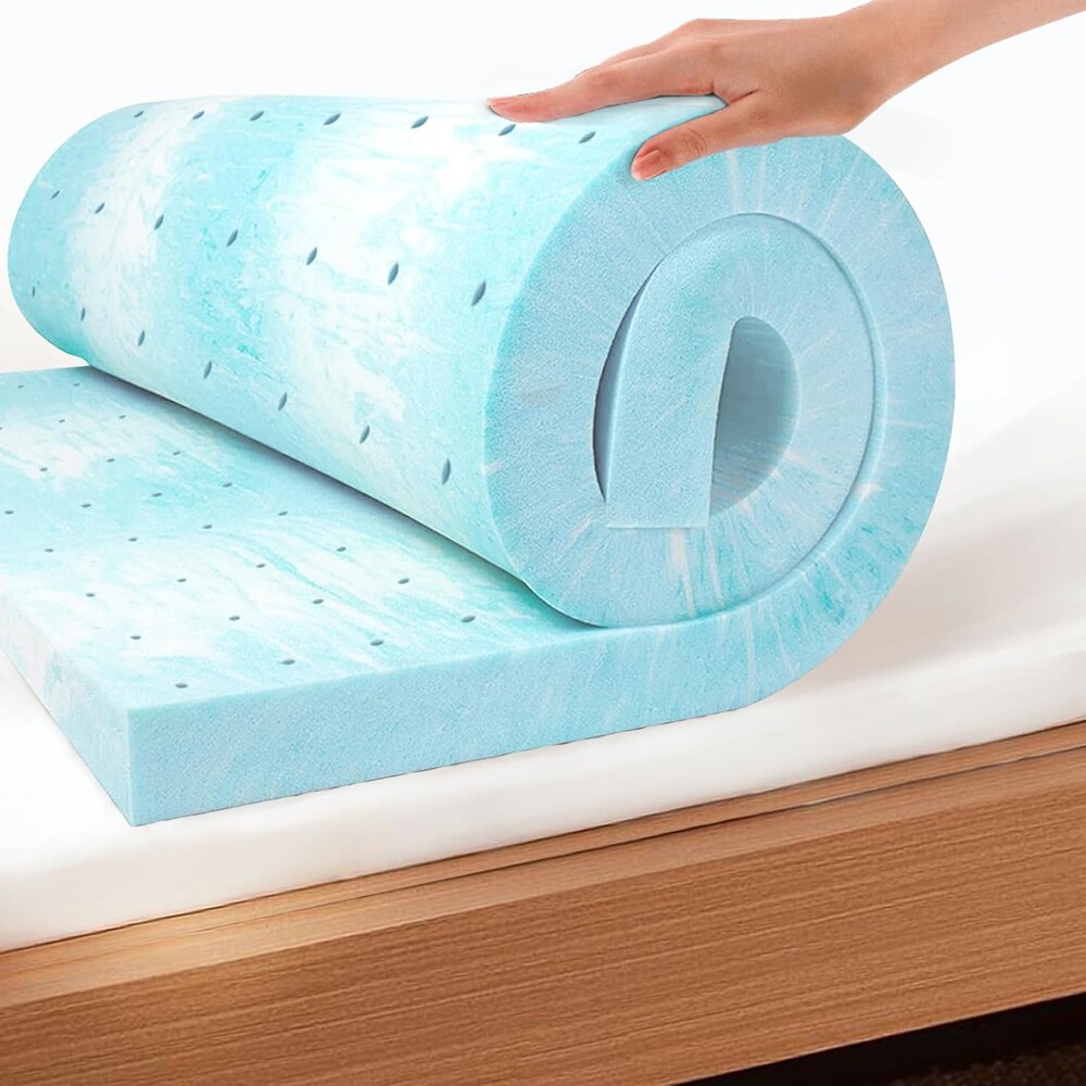 EGO Topper 2 Inch Twin Memory Foam Mattress Topper, Gel Foam Mattress Topper for Pressure Relief, Ventilated Design Bed Topper in a Box, CertiPUR-US Certified, 38"×75", Medium