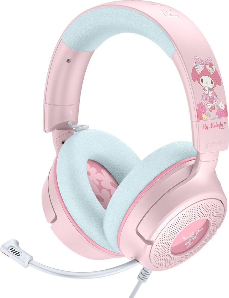 Razer Kraken V4 X Wired Gaming Headset: 40 mm Drivers - Cardioid Mic - Memory Foam Cushions - Chroma RGB Lighting - Type C & Type A Cable - for PC, Mac, PS5, Nintendo Switch 2 - My Melody Edition