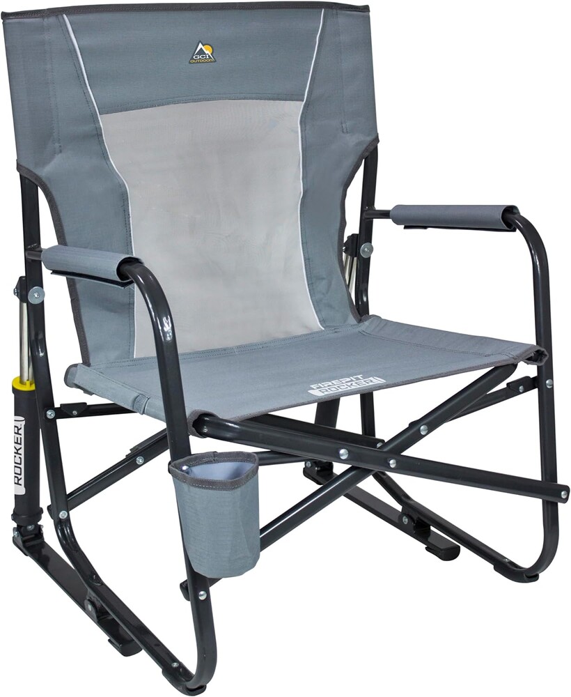 GCI Outdoor FirePit Rocker Low-Ride Outdoor Rocking Chair with Beverage Holder