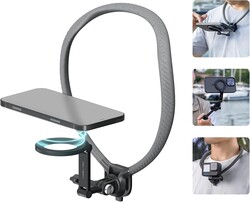 PGYTECH CapLock Quick Release Magnetic Neck Mount, Hand Free POV/Vlog Neck Holder for Phone and Action Camera, for DJI Osmo 360/Action 6/5 Pro/Pocket 4/3/Xtra Muse, Insta360 X5