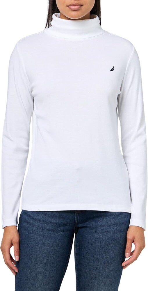 Nautica Women's Long Sleeve Solid Turtleneck Shirt
