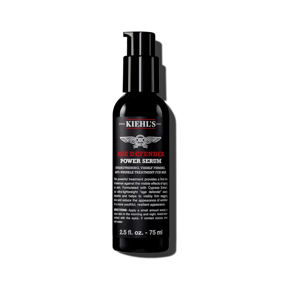 Kiehl's Age Defender Power Face Serum, Anti-Aging Firming Facial Serum for Men, Reduces Look of Fine Lines & Wrinkles, Quick-Absorbing, Lightweight, with Cypress Extract & Adenosine - 2.5 fl oz