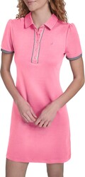 Nautica Women's Short Sleeve Polo Collared Knit Dress