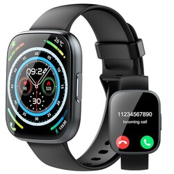 Puqo Smart Watches for Men Women, 1.95" HD Touchscreen Fitness Tracker with Bluetooth Calls, IP68 Waterproof, 120+ Sport Modes, 7-Day Battery, 24/7 Heart Rate & Sleep Monitor for Android iOS (Black)