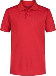 Izod Boys' Performance Golf Grid Short Sleeve Stretch Collared Polo Shirt