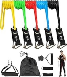 Fitvids Resistance Loop Bands Set - 5-Level Exercise Bands for Home Fitness, Physical Therapy & Strength Training (10-50lbs)
