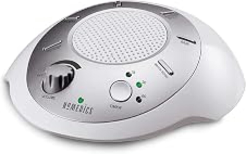 Homedics SoundSleep White Noise Sound Machine, Silver, Small Travel Size with 6 Relaxing Nature Sounds, Portable Therapy for Home, Office, Nursery, Auto-Off Timer