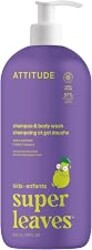 ATTITUDE Shampoo and Body Wash for Kids, EWG Verified Hair and Body Cleanser, Dermatologically Tested Soap, Plant and Mineral Based Bath Products, Vegan, Vanilla and Pear, 32 Fl Oz
