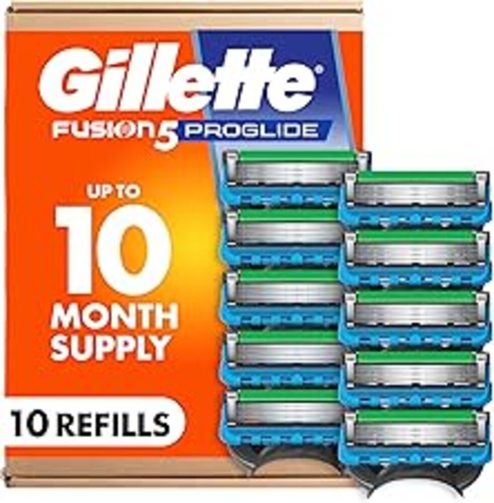 Gillette Fusion5 ProGlide Men's 5-Blade Razor Blade Refills with Precision Trimmer, 10 Count