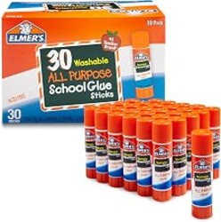 Elmer's All Purpose School Glue Sticks, Acid-Free and Washable, Clear, 7 Grams, 30 Count - Craft Projects, Poster, Classroom Supplies, #1 Teacher Brand