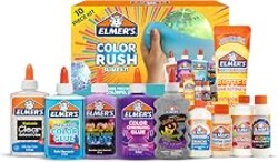 Elmer's Color Rush Slime Kit, Includes Liquid Glue, Activator, Makes Color Changing, Glow in The Dark, Butter Slime and More, 10 Piece Kit - Perfect for Birthday Parties, Gift Idea, Kids Activity