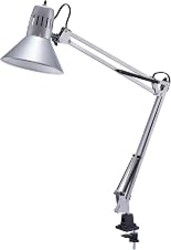 Bostitch Office VLF100-SLV Swing Arm Desk Lamp with Clamp Mount, 36" Reach with Multi-Joint Adjustment, Includes Replaceable LED Bulb (VLF), Silver