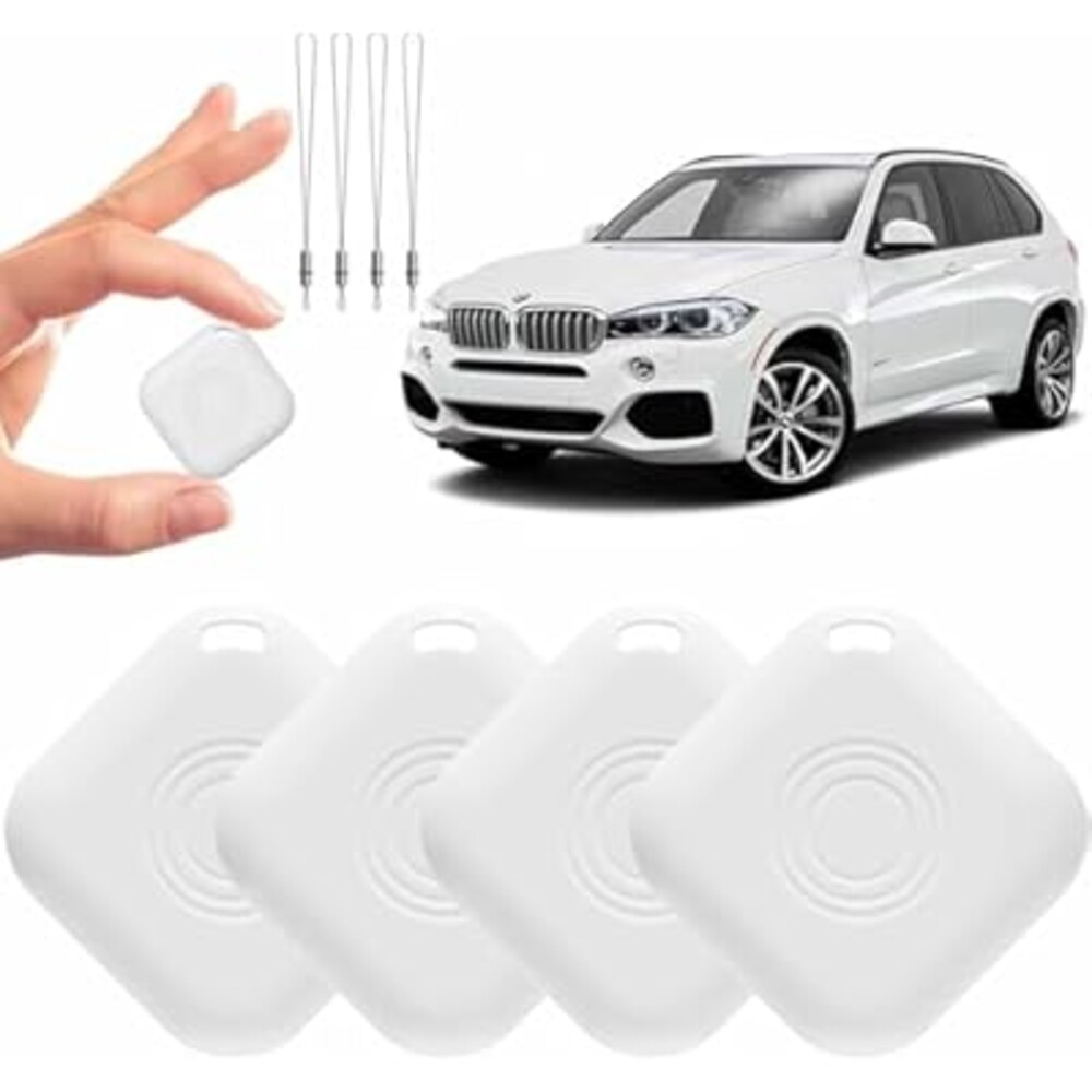 Mini GPS Tracker for Vehicles,Hidden Vehicle Tracking Device with Magnetic Case,Real-Time Mini Magnetic Car Tracker Device Works with Apple Find My (iOS Only),No Monthly Fee (4PCS)