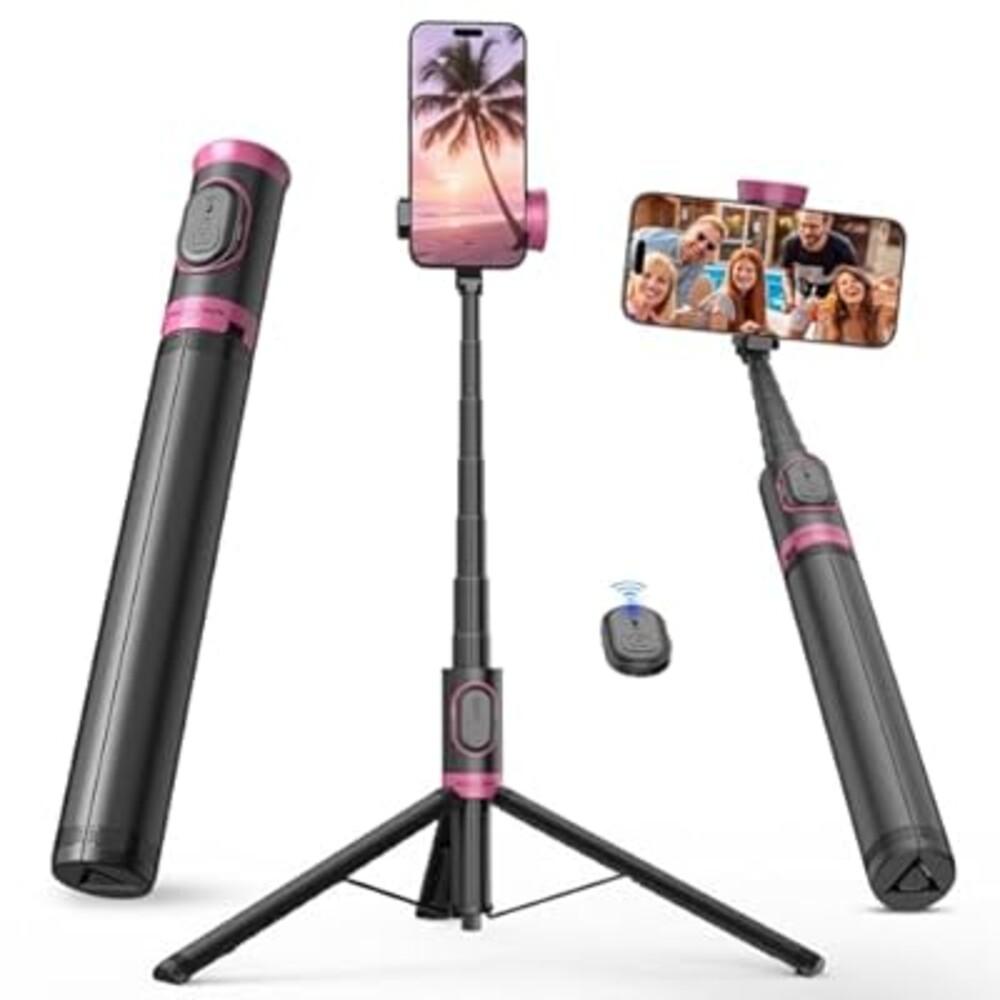 ACKIMA 67" Selfie Stick Tripod, All in One Phone Tripod with Wireless Remote, Extendable Compact Tripods Portable Travel Stand for iPhone Android Selfie/Video Recording/Live Stream/Vlog