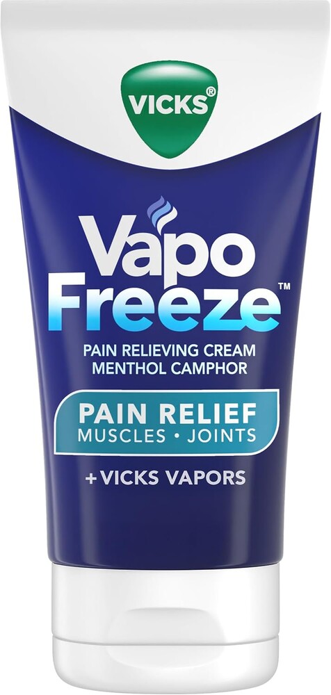 Vicks VapoFreeze Topical Pain Cream 3.0oz, Maximum Strength Menthol+ for Muscle Pain Relief, Joint Pain Relief, Knee Pain Relief, Back Pain Relief, Cream for Pain Relief, Topical Pain Relief
