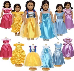American 18 inch Doll Clothes Accessories -6Pcs Different Princess Costume Gift Fits All 18-inch Girl Dolls
