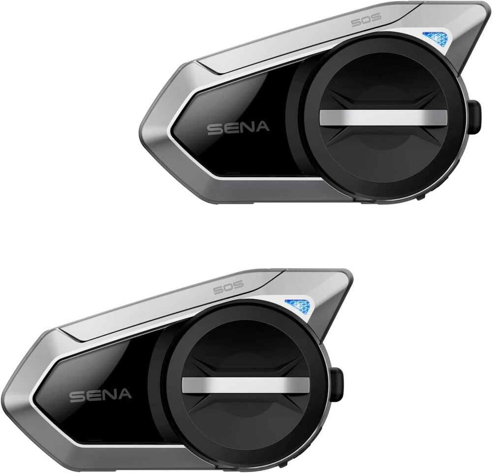 Sena 50S Motorcycle Jog Dial Communication Bluetooth Headset w/Sound by Harman Kardon Integrated Mesh Intercom System Premium Microphone & Speakers, Dual Pack