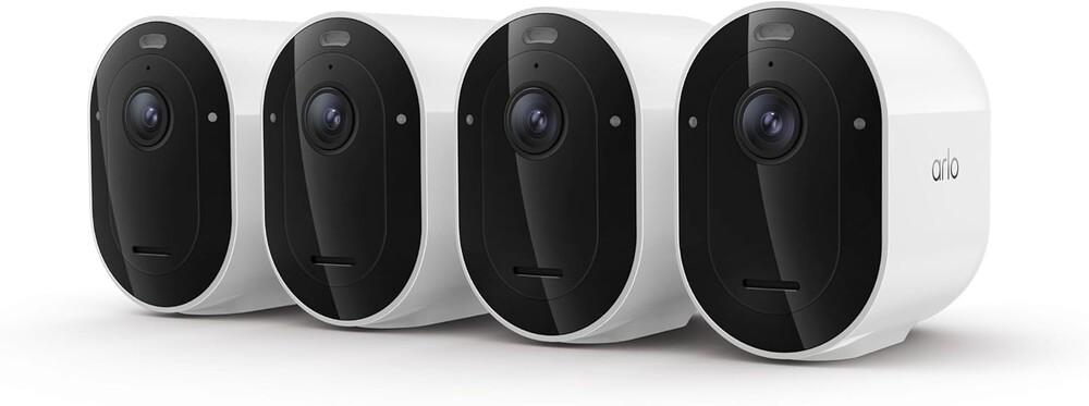 Arlo Pro Security Camera 2K HDR (6th Gen, 2025 Release) - Wireless Outdoor Camera, Rechargeable Removeable Battery, Emergency Response, 1-Month Trial of Secure Plan, 4 Cam, White, Motion Alert