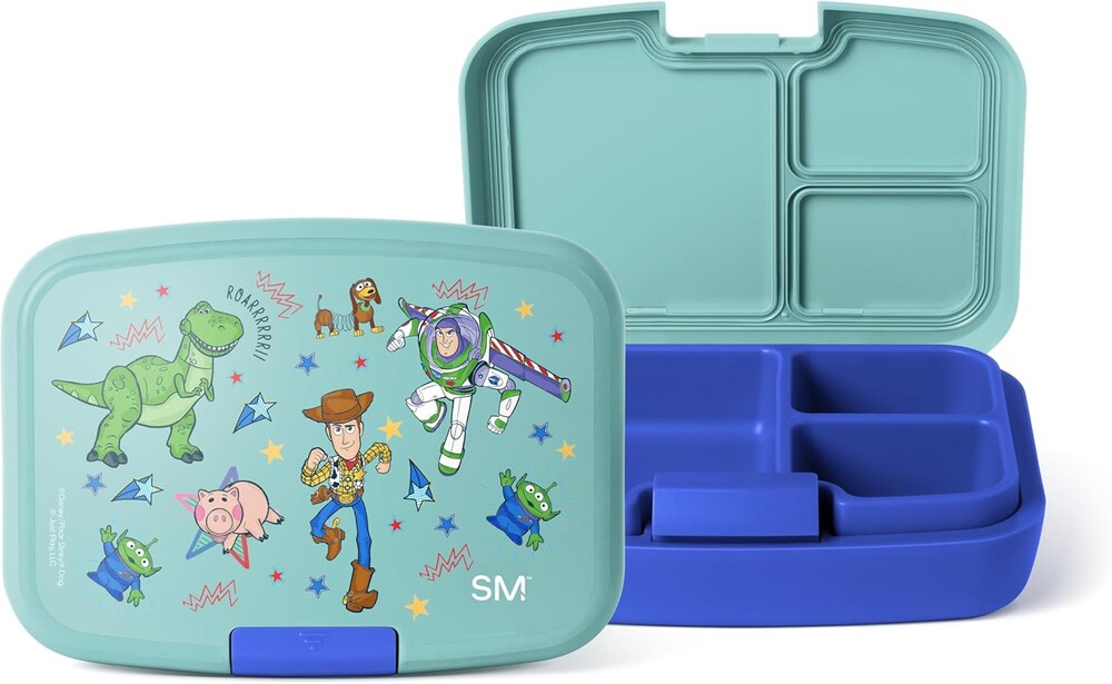 Simple Modern Disney Porter Bento Lunch Box | BPA Free, Leak-Resistant, Dishwasher Safe | Lunch Container for Girls, Boys, Toddlers, Kids | 3 Compartments, Buzz and Woody Adventures