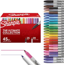 Sharpie Permanent Markers Ultimate Collection, Ultra Fine And Fine Tip, Assorted Colors, 45 Count - Bulk Pack, Arts & Crafts, Classroom, Teacher Supplies, Back to School