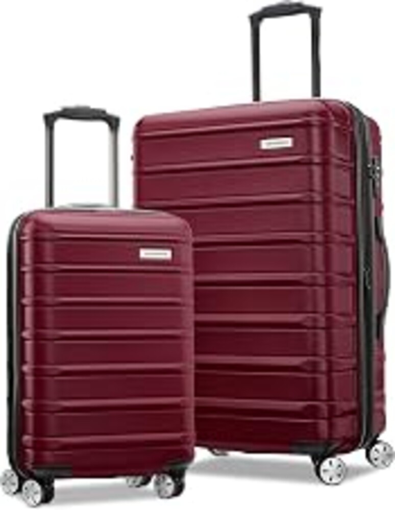 Samsonite Omni 2 Hardside Expandable Luggage with Spinner Wheels, 2-Piece Set (19/24), Nature Merlot