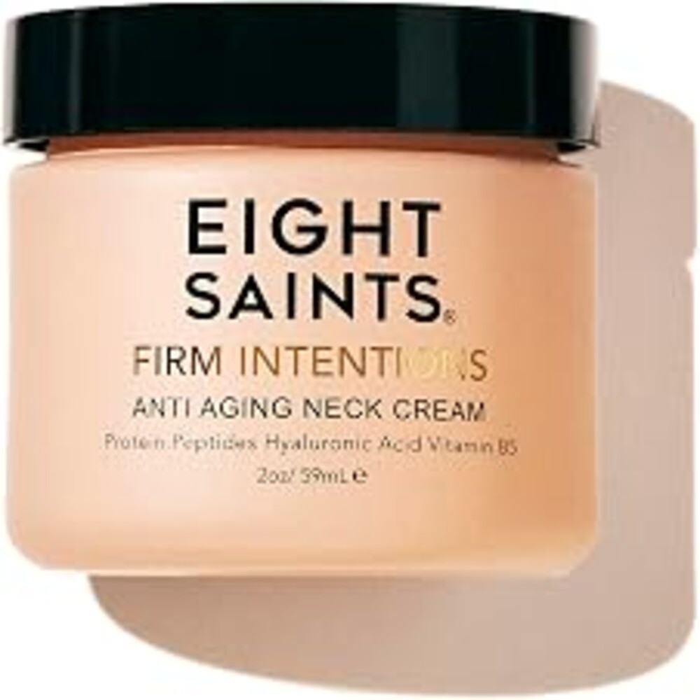Eight Saints Firm Intentions Anti Aging Neck Cream For Firming Skin and Reducing Wrinkles, with Protein Peptides, Hyaluronic Acid, and Niacinamide, 2 Ounces
