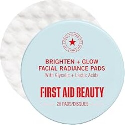 First Aid Beauty Daily Facial Treatment Pads, AHA Exfoliating, Hydrating Barrier Support & Salicylic Acid Acne Pads, Sensitive Skin Safe