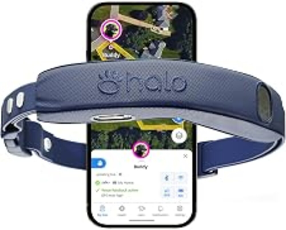 Halo Collar 5 Wireless Dog Fence & GPS Dog Collar, Keep Your Dog Safely Contained Outdoors with App-Controlled Boundaries and Real-Time Tracking, One Size, Midnight