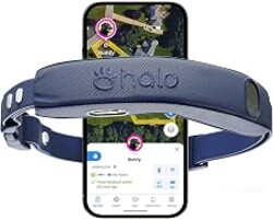 Halo Collar 5 Wireless Dog Fence & GPS Dog Collar, Keep Your Dog Safely Contained Outdoors with App-Controlled Boundaries and Real-Time Tracking, One Size, Midnight