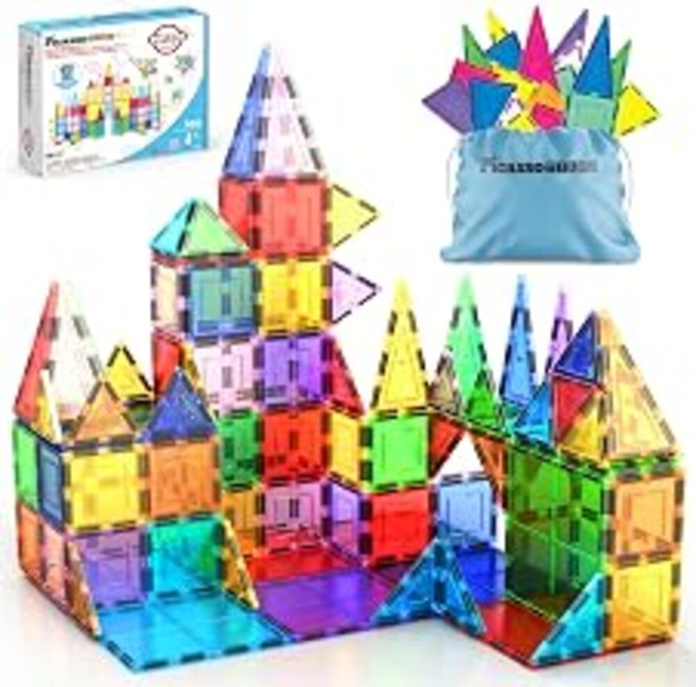 PicassoTiles 100 Piece Set 100pcs Magnet Building Tiles Clear Magnetic 3D Blocks Construction Playboards, Creativity Beyond Imagination, Inspirational, Recreational, Educational Conventional