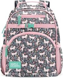 Simple Modern Medium Toddler Backpack for School Girls and Boys | Kindergarten Elementary Kids Backpack | Fletcher Collection | Kids - 15" tall | Unicorn Fields