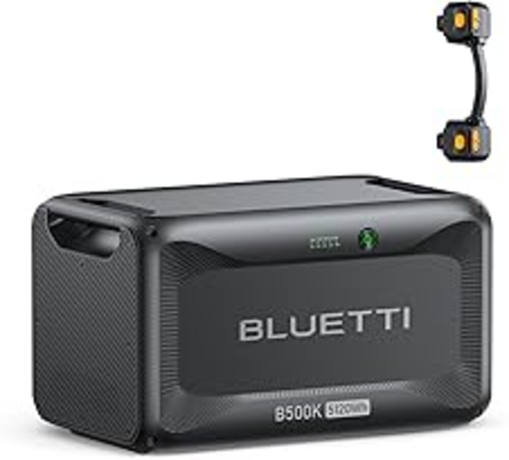 BLUETTI B500K Expansion Battery for Apex 300 Portable Power Station, 5120Wh LiFePO4 Battery Pack, Solar Generator Add-on Module for Home Backup, Emergency, Off-Grid (Expansion Cable CA90 Included)
