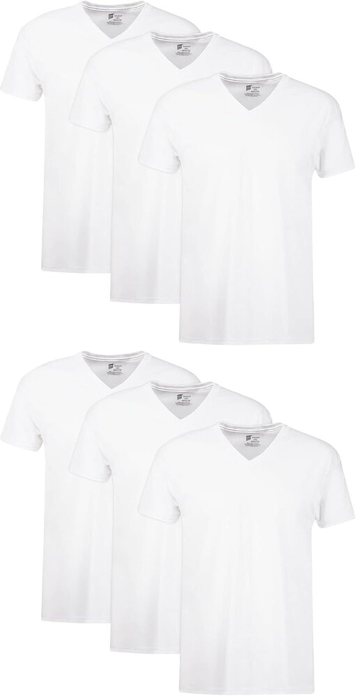Hanes Men's Undershirts T-Shirt Pack, V-Neck Cotton Tees for Men, Moisture-Wicking, Odor Control, White Multi-Pack