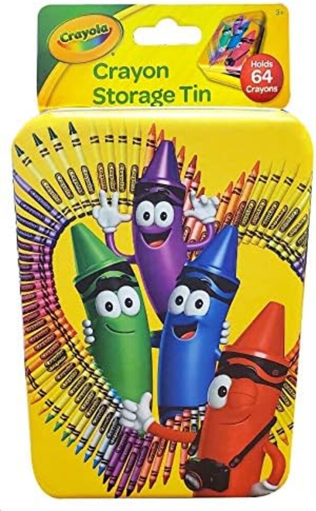 The Tin Box Crayola Tin Crayon Storage with Hinge (Empty) - Holds 64 Crayons, (187937-12)