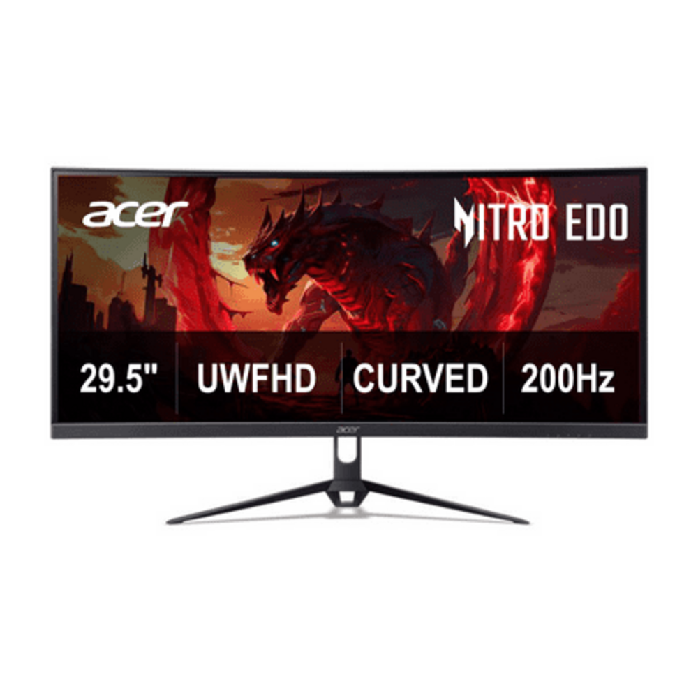 Acer Nitro 29.5” Curved UWFHD (2560 x 1080) 200Hz 1800R Curved Gaming Monitor, Black, ED300C XWBMIIPPX, New