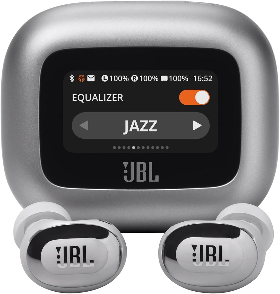 JBL Live Buds 3 - True Wireless Noise-Cancelling Bud-Type Earbuds, 40Hrs Total Playback, Wireless Charging, 6 Mics for Perfect Calls, Multi-Point Connection, IP55 Waterproof and dustproof (Silver)
