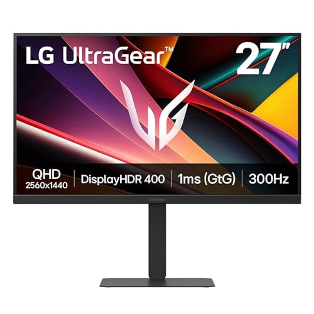 LG 27G640A-B 27-inch Ultragear QHD (2560 x 1440) IPS Gaming Monitor, 300Hz, 1ms, NVIDIA G-Sync, AMD FreeSync Premium, VESA DisplayHDR 400, HDMI 2.1, USB Type-C, Tilt/Height/Swivel/Pivot Stand, Black