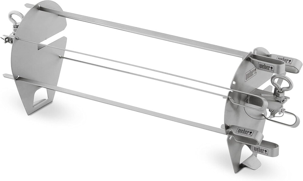 Weber Crafted Rotisserie Skewers – Stainless‑Steel 16" Skewer Set for Even Rotating & Roasting - Ideal for Kebabs and Skewers, Grill Accessory